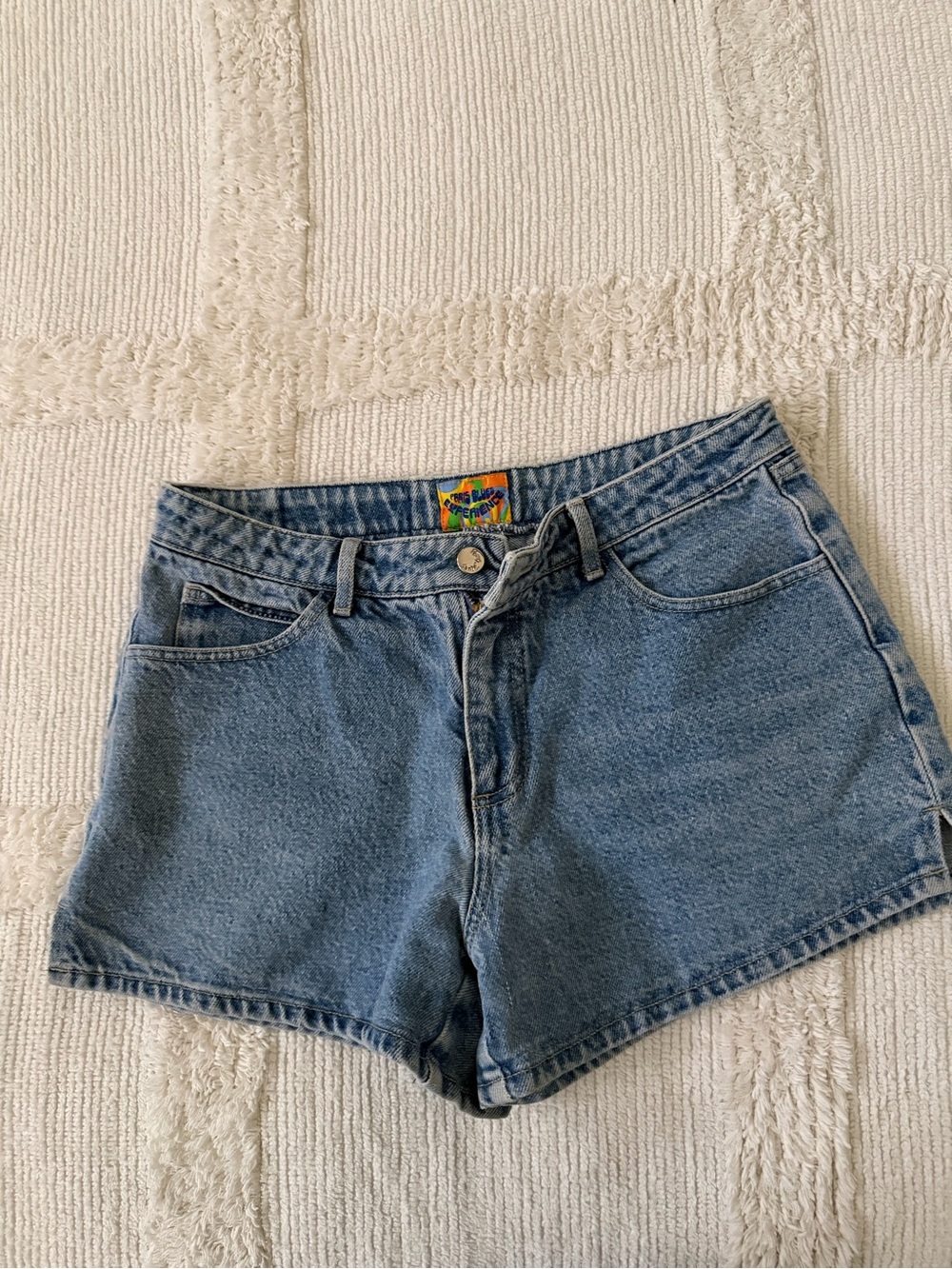 Paris Blues Mid-Rise Light Blue Denim Shorts